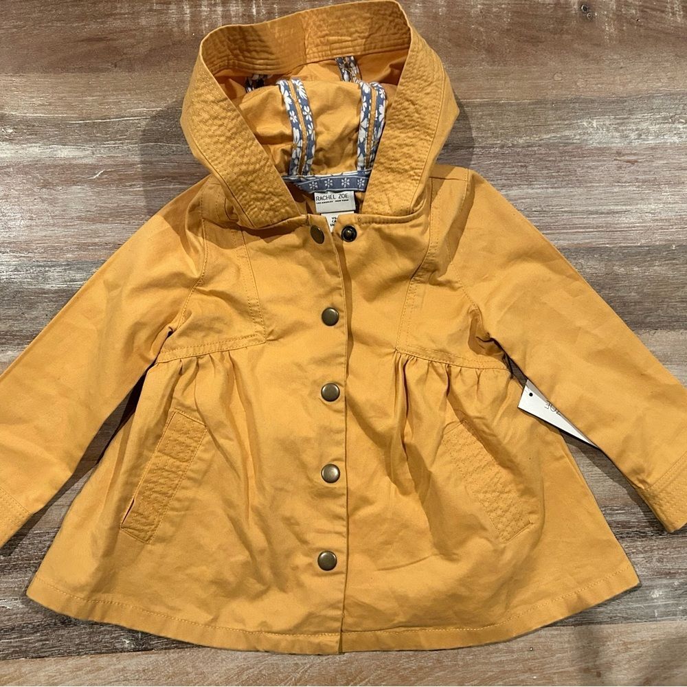 Rachel Zoe Baby Girl Snap Button Cotton Jacket With Hood, Size 24 Months NWT - Picture 4 of 11